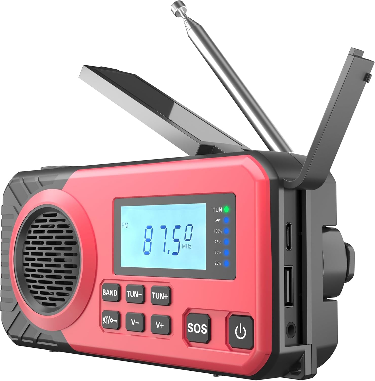 Nødradio med håndsving & 5000 mAh batteri