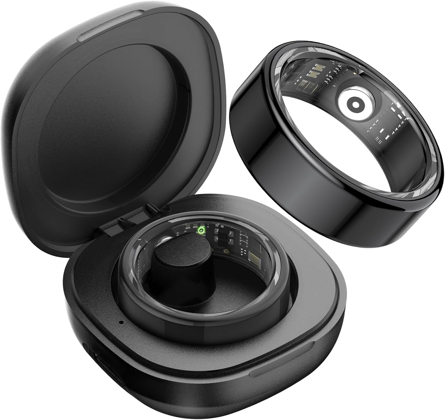 Dekefit Smart Ring Herren Damen, Smartringe Fitness Tracker Mit 100+ Sportmodi, Schlafmonitor, Herzfrequenz, Spo2, IP68 Wasserdicht, Gesundheitsring Für Android Ios, Size 12, Schwarz