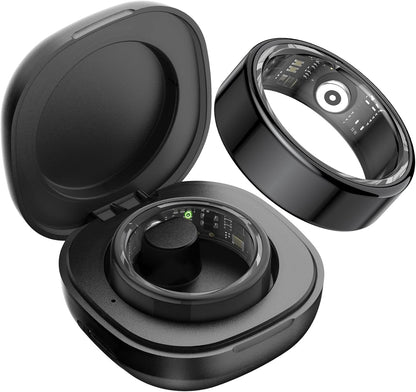Dekefit Smart Ring Herren Damen, Smartringe Fitness Tracker Mit 100+ Sportmodi, Schlafmonitor, Herzfrequenz, Spo2, IP68 Wasserdicht, Gesundheitsring Für Android Ios, Size 12, Schwarz