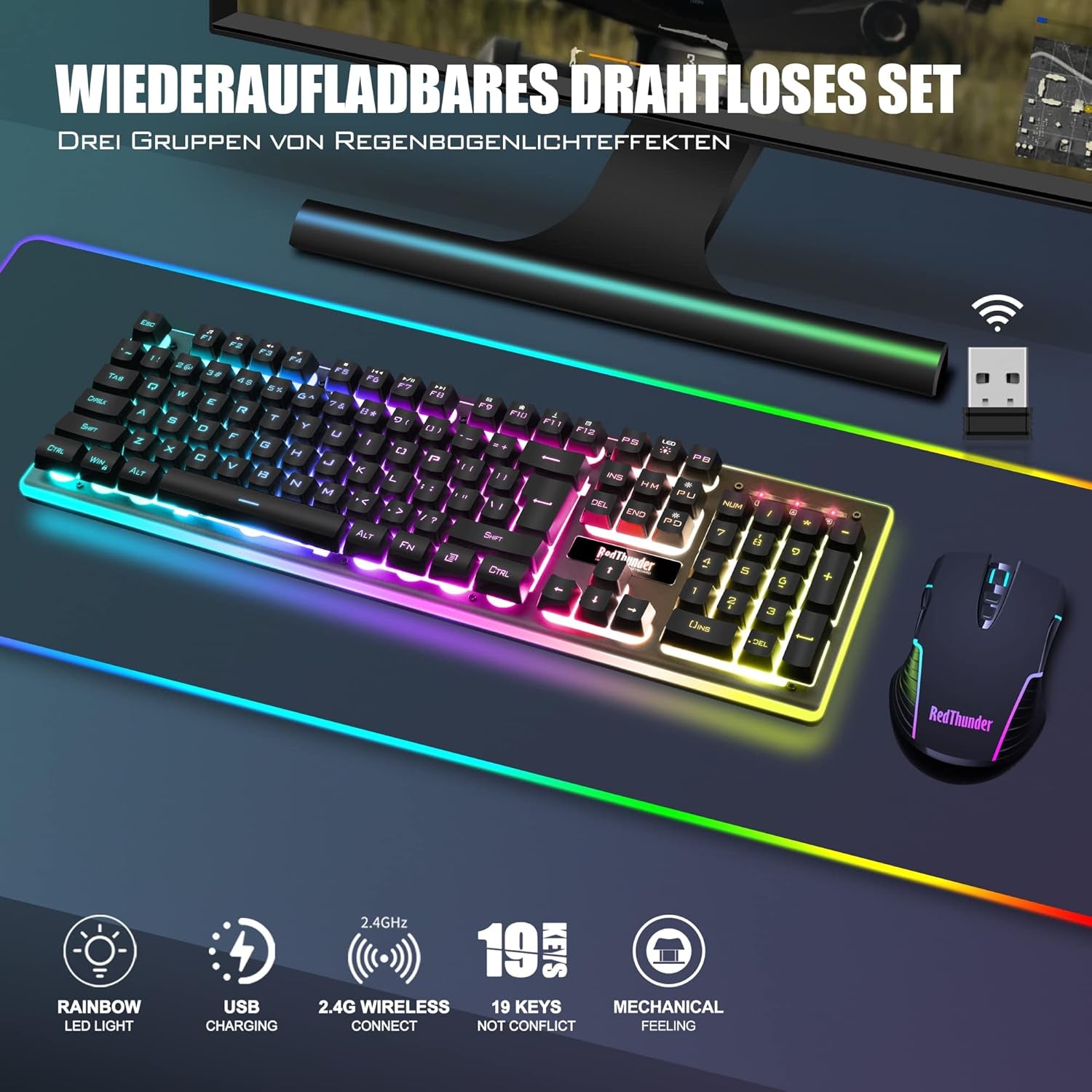 Redthunder K10 gaming Tastatur 