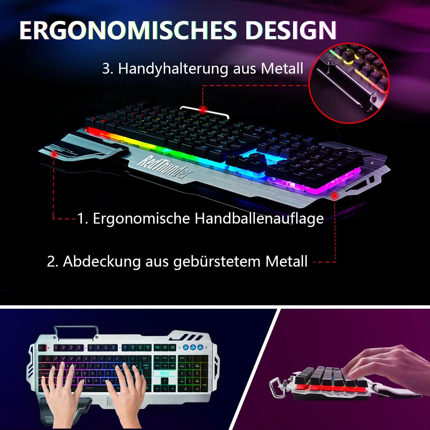 Redthunder K900  Gaming Tastatur 