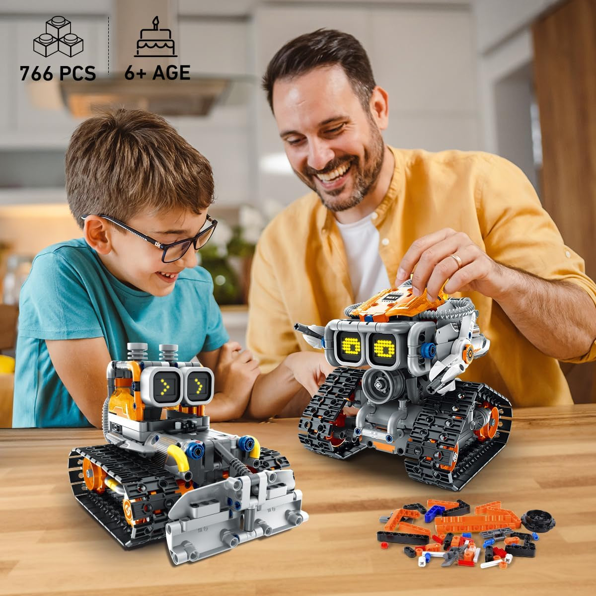 Teknisk Robot til Børn med Skiftende Ansigtsudtryk - 3-i-1 App