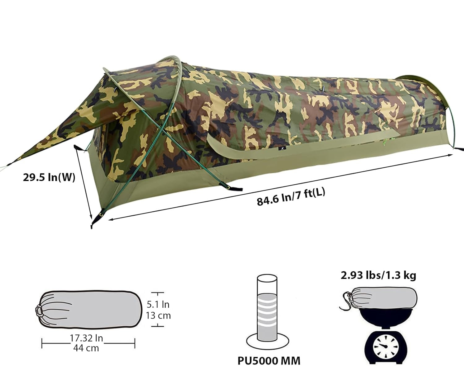  Ultralight 1-Personers felt telt 