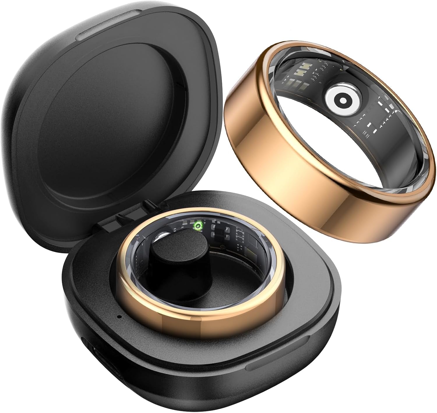 Dekefit Smart Ring Herren Damen, Smartringe Fitness Tracker Mit 100+ Sportmodi, Schlafmonitor, Herzfrequenz, Spo2, IP68 Wasserdicht, Gesundheitsring Für Android Ios, Size 12, Schwarz
