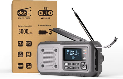 Nødradio med håndsving & 5000 mAh batteri
