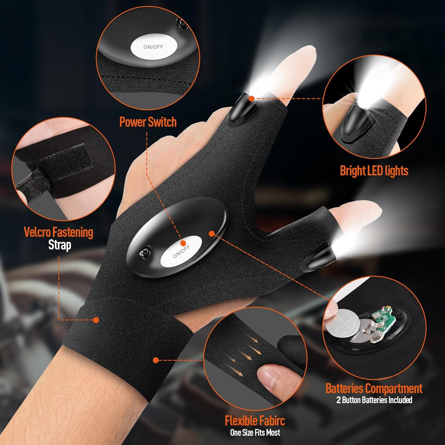 LED arbejds handsker
