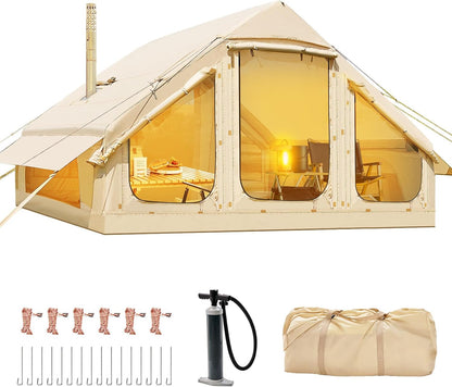 Oppusteligt glamping-telt
