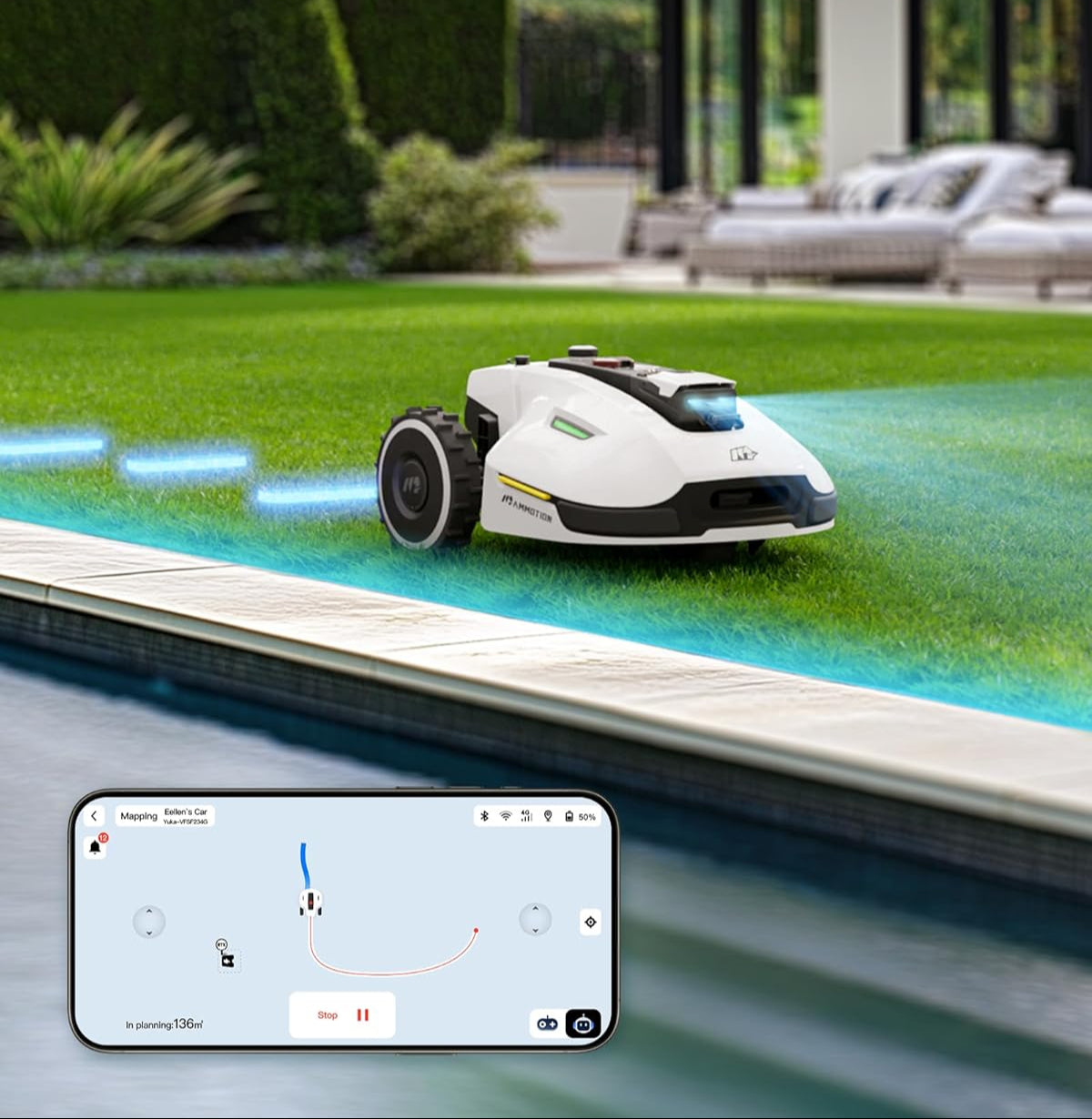 YUKA 2000 Robotplæneklipper m. Fejekit – 2.800 m²