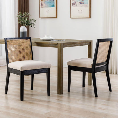 Rattan Spisestuestole, sæt med 2