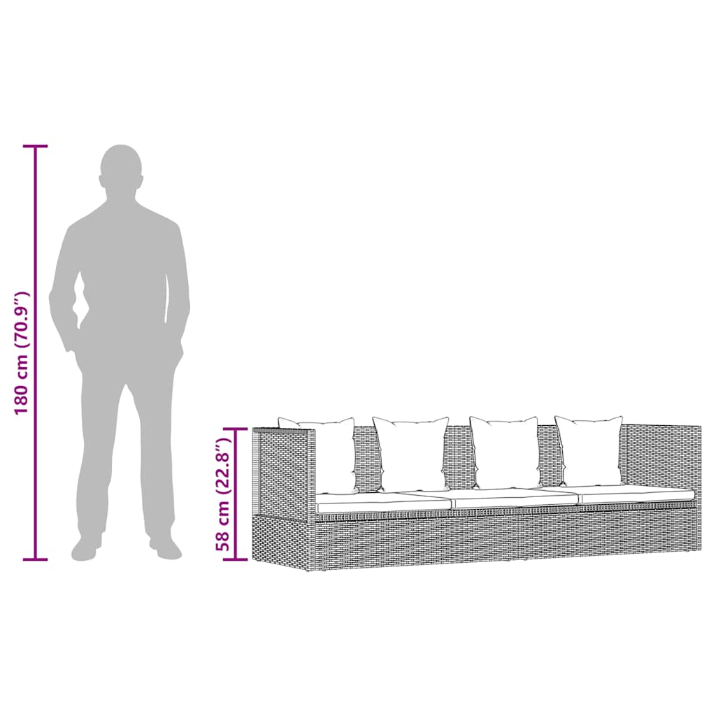 Havebord 200X60 Cm Polyrattan