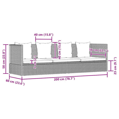 Havebord 200X60 Cm Polyrattan