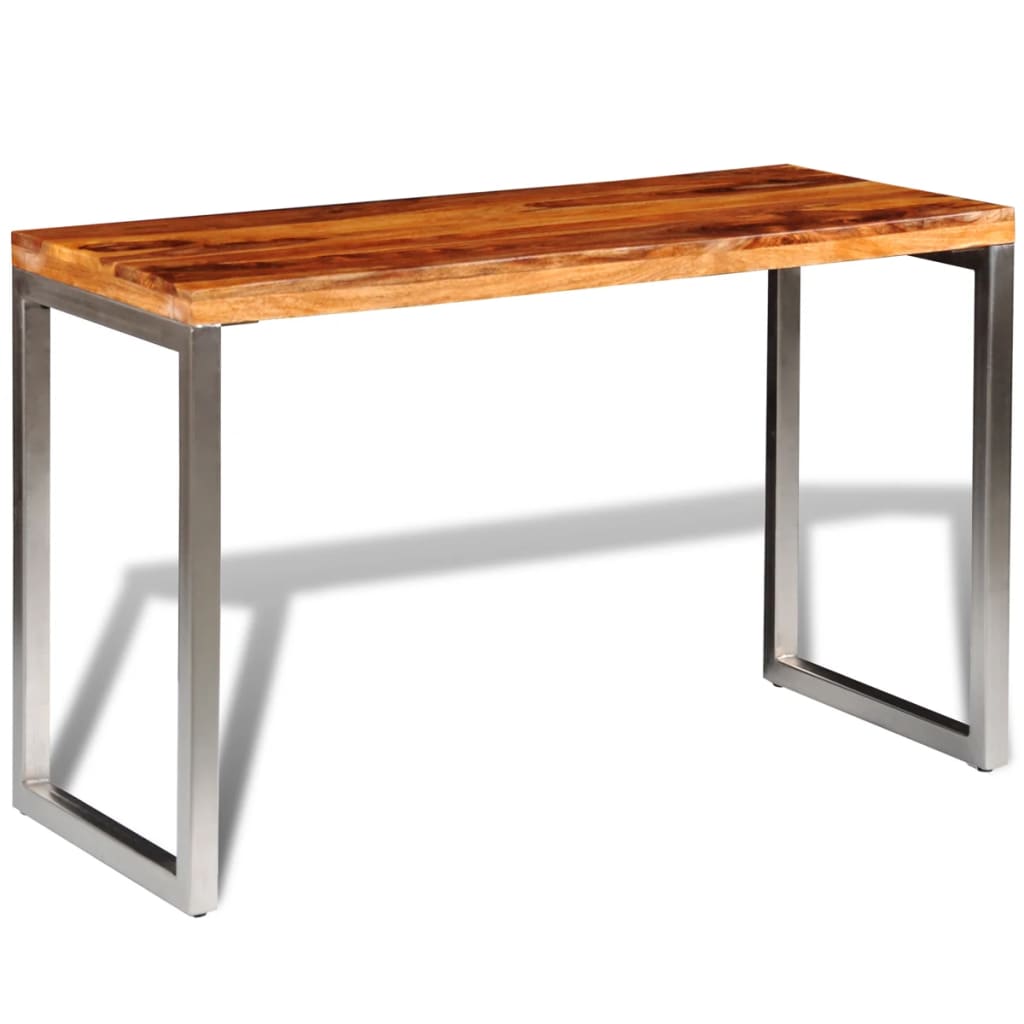 Spisebord/Skrivebord Massivt Træ Stålben
