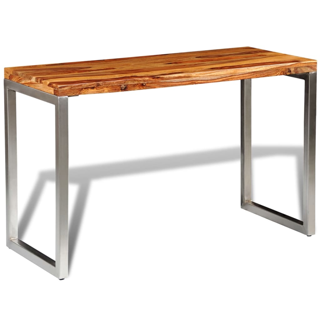 Spisebord/Skrivebord Massivt Træ Stålben