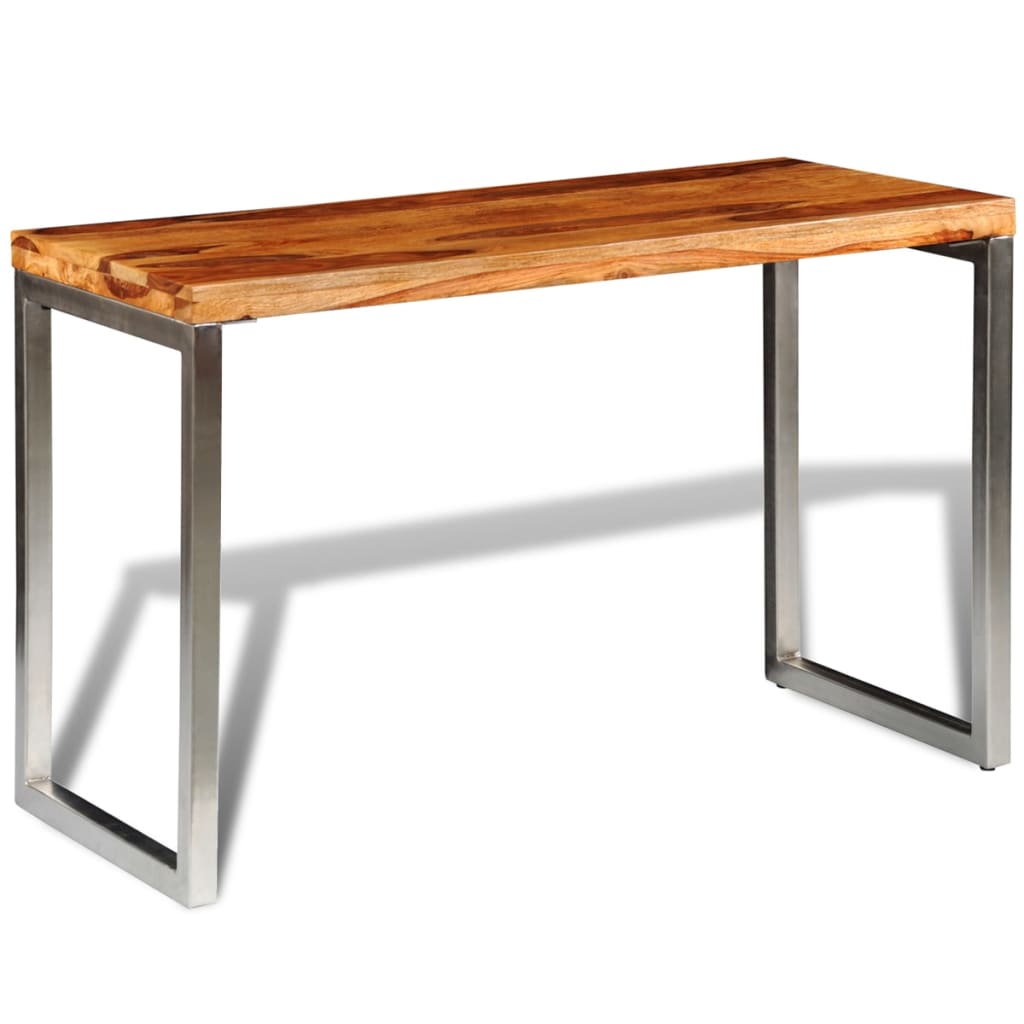 Spisebord/Skrivebord Massivt Træ Stålben