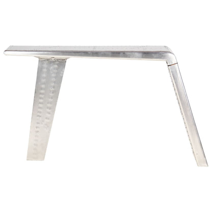 Aviator-Skrivebord 112 X 50 X 76 Cm Metal Sølvfarvet