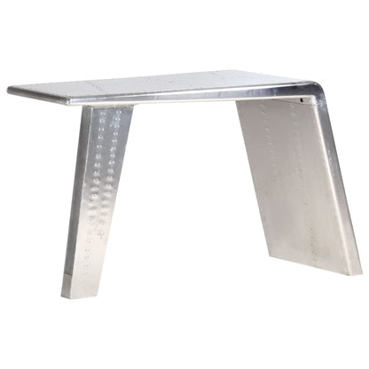 Aviator-Skrivebord 112 X 50 X 76 Cm Metal Sølvfarvet