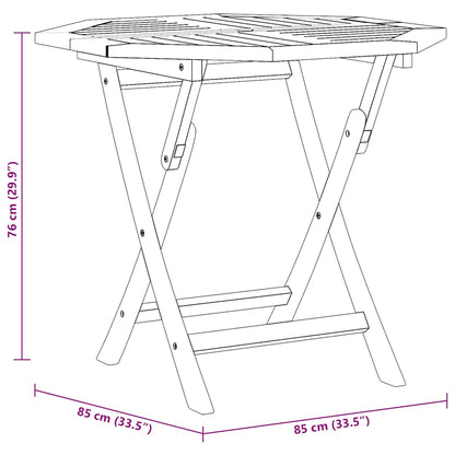 Foldbart Havebord 85X85X76 Cm Massivt Teaktræ