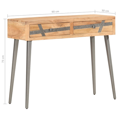 Konsolbord 90 X 30 X 75 Cm Massivt Akacietræ