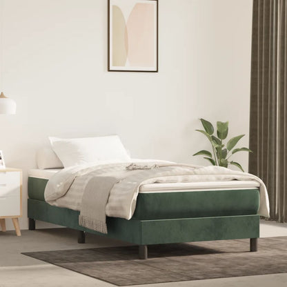 Springmadras Med Pocketfjedre 120X190X20 Cm Fløjl Mørkegrøn