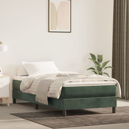 Springmadras Med Pocketfjedre 120X190X20 Cm Fløjl Mørkegrøn