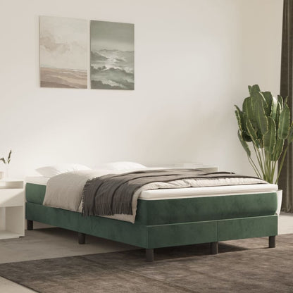 Springmadras Med Pocketfjedre 120X190X20 Cm Fløjl Mørkegrøn