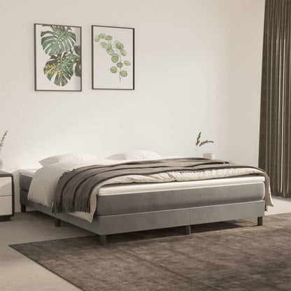 Springmadras Med Pocketfjedre 90X210X20 Cm Fløjl Lysegrå