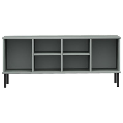 Skoreol Med Metalben Oslo 106X35X45 Cm Massivt Træ Grå
