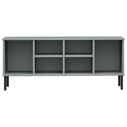 Skoreol Med Metalben Oslo 106X35X45 Cm Massivt Træ Grå