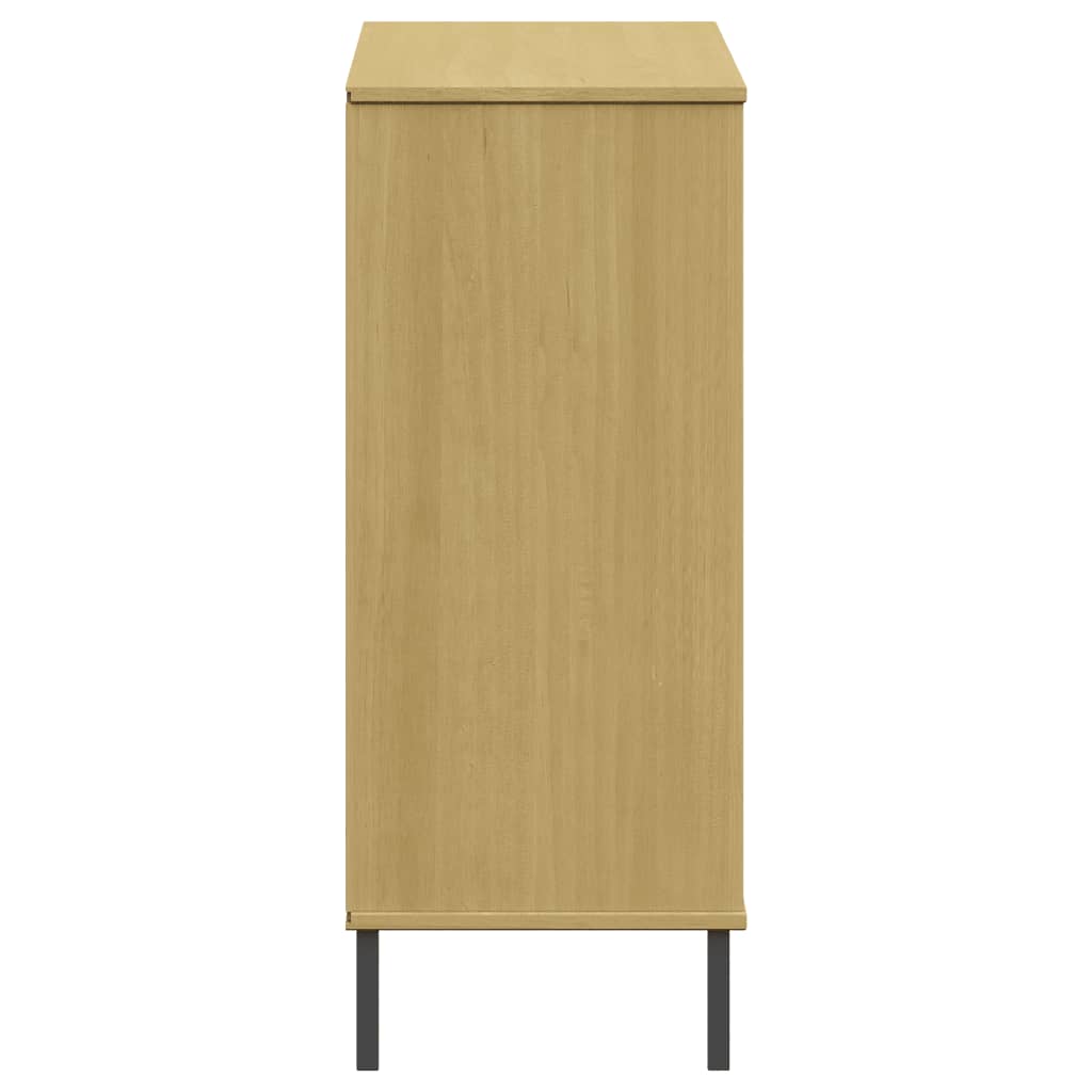 Skoreol Med Metalben Oslo 95X35X86 Cm Massivt Træ Brun