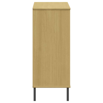 Skoreol Med Metalben Oslo 95X35X86 Cm Massivt Træ Brun