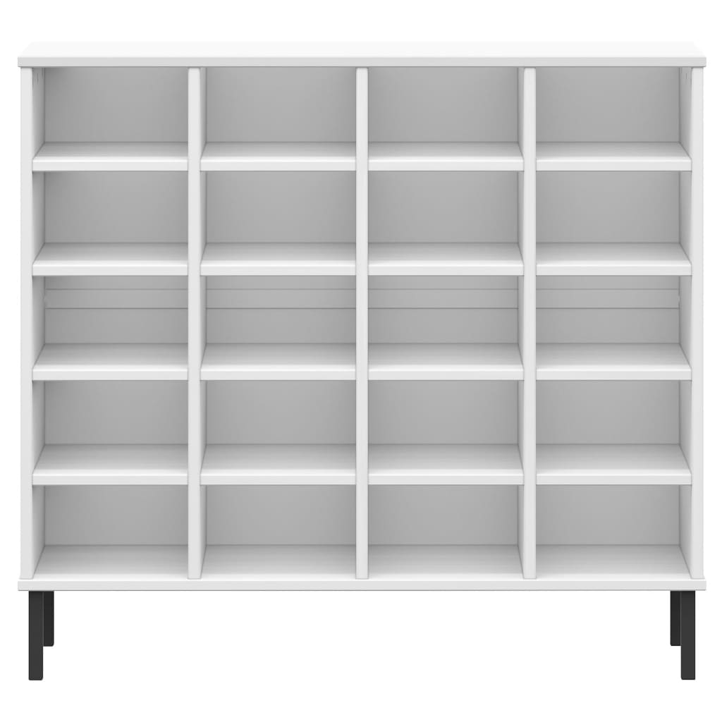 Skoreol Med Metalben Oslo 95X35X86 Cm Massivt Træ Hvid