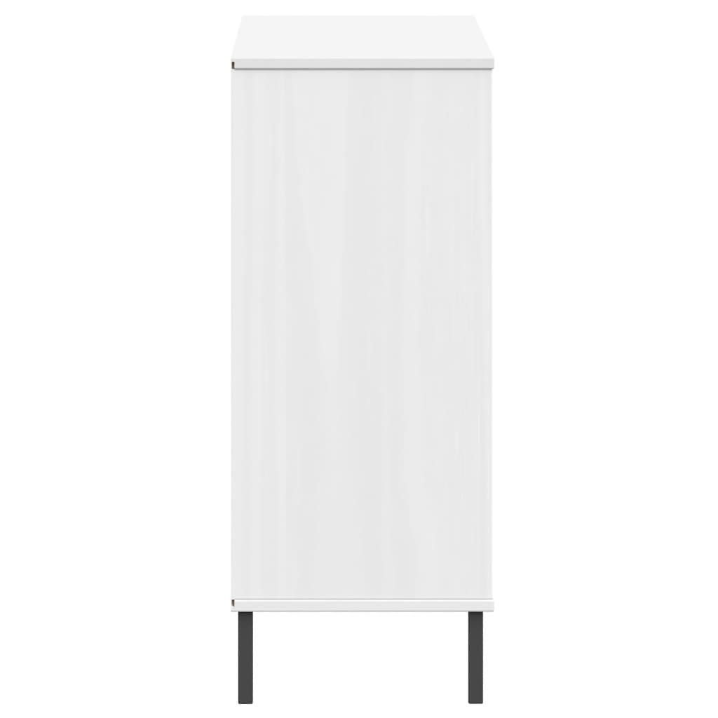 Skoreol Med Metalben Oslo 95X35X86 Cm Massivt Træ Hvid