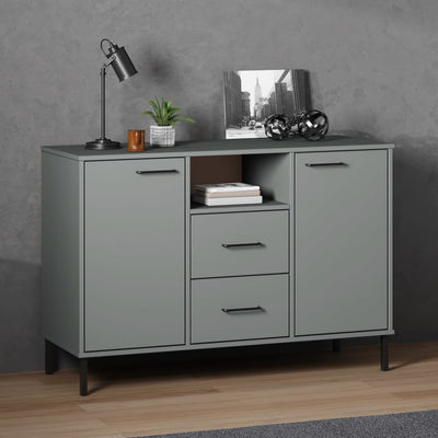 Skænk Med Metalben Oslo 113X40X77 Cm Massivt Træ