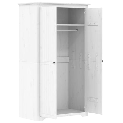 Klædeskab Bodo 99X53,5X173 Cm Massivt Fyrretræ Hvid