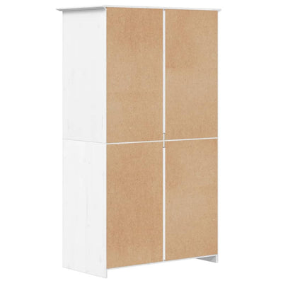 Klædeskab Bodo 99X53,5X173 Cm Massivt Fyrretræ Hvid