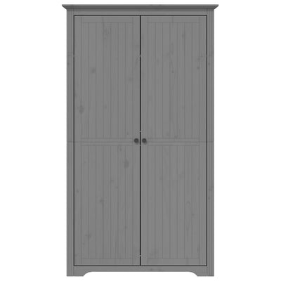 Klædeskab Bodo 99X53,5X173 Cm Massivt Fyrretræ Grå