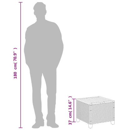 Havebord 45X45X37 Cm Polyrattan Og Akacietræ