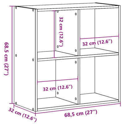 Skab 68,5X32X68,5 Cm Konstrueret Træ Betongrå