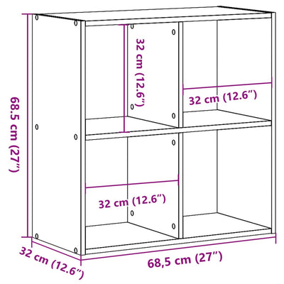 Skab 68,5X32X68,5 Cm Konstrueret Træ Antikt Træ Gammelt Træ