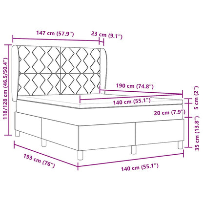 Boks-Madras Seng Med Madras Mørkegrå 90X190 Cm Stof Mørkegrå