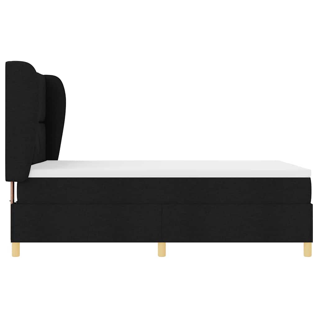 Boks-Madras Seng Med Madras Mørkegrå 90X190 Cm Stof Sort