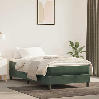 Springmadras Med Pocketfjedre 120X190X20 Cm Fløjl Mørkegrøn