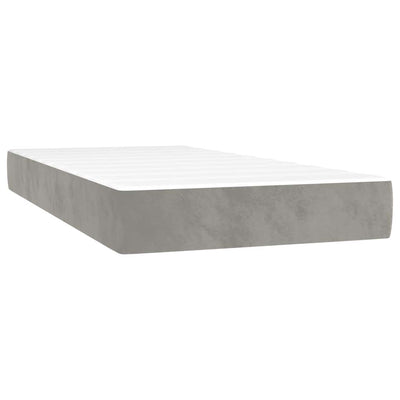 Springmadras Med Pocketfjedre 90X210X20 Cm Fløjl Lysegrå