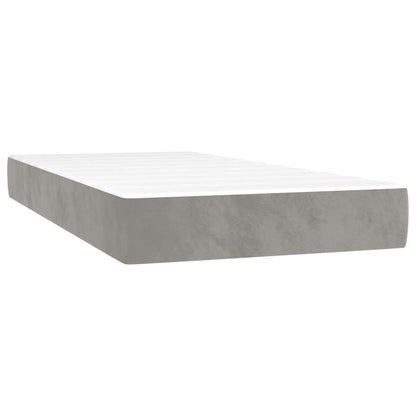 Springmadras Med Pocketfjedre 90X210X20 Cm Fløjl Lysegrå