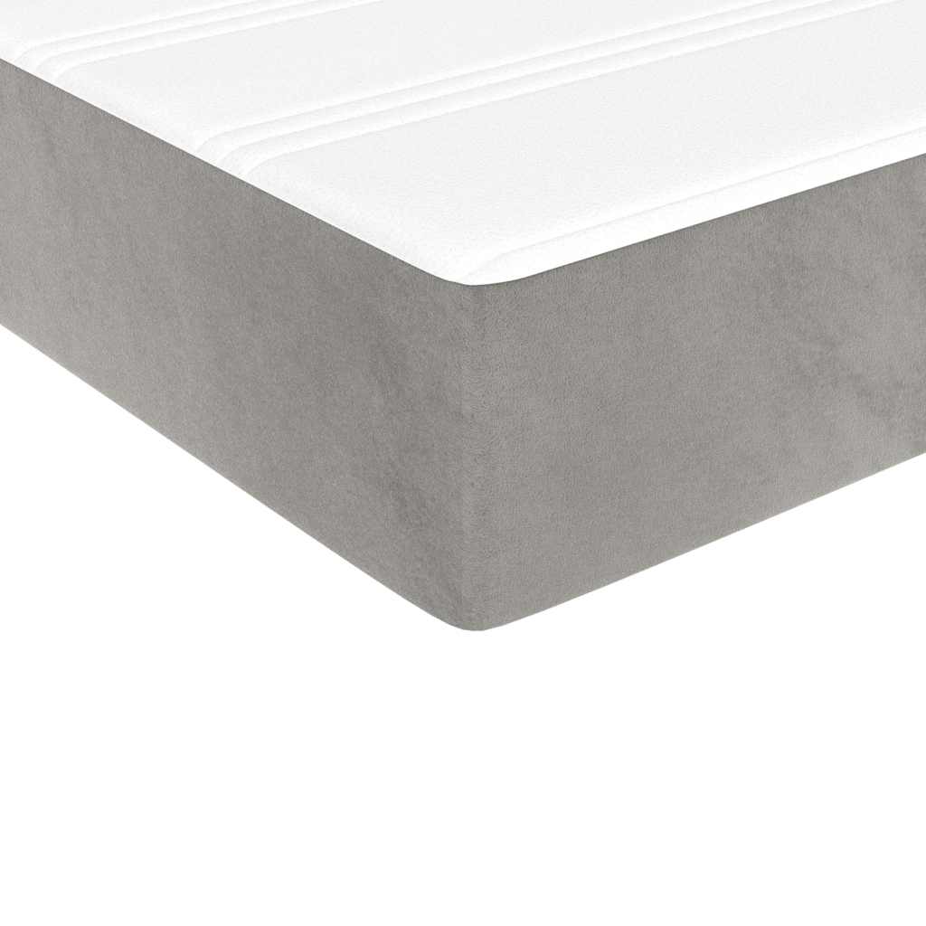 Springmadras Med Pocketfjedre 90X210X20 Cm Fløjl Lysegrå