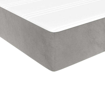 Springmadras Med Pocketfjedre 90X210X20 Cm Fløjl Lysegrå