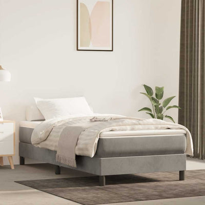 Springmadras Med Pocketfjedre 90X210X20 Cm Fløjl Lysegrå