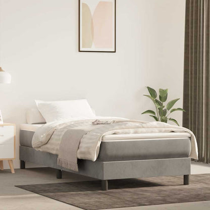 Springmadras Med Pocketfjedre 90X210X20 Cm Fløjl Lysegrå