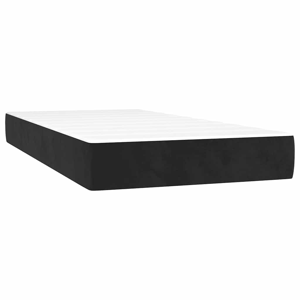Springmadras Med Pocketfjedre 90X210X20 Cm Fløjl Sort