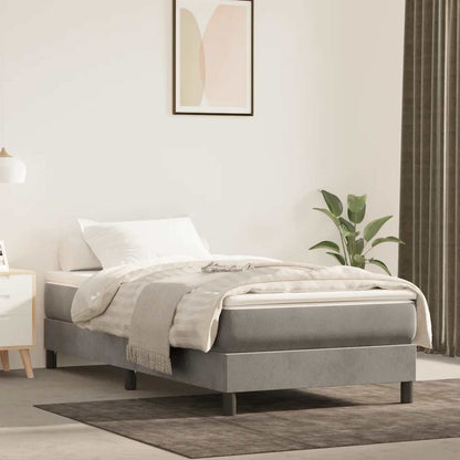 Springmadras Med Pocketfjedre 90X210X20 Cm Fløjl Lysegrå